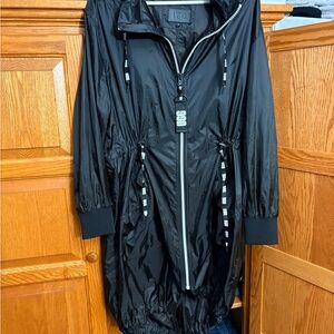 UGG Black Long Hooded Windbreaker Coat